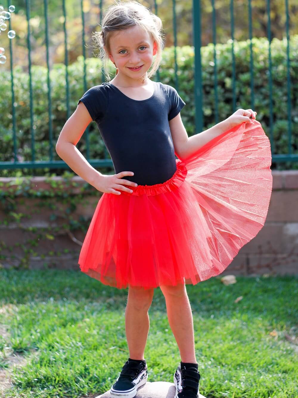 Red Tutu Skirt for Girls – 3-Layer Tulle Ballet, Dance, and Dress-Up Costume Skirt - Sydney So Sweet