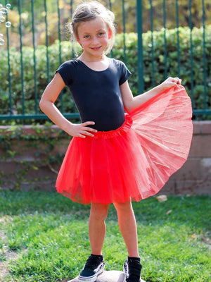 Red Tutu Skirt - Kids Size 3-Layer Tulle Basic Ballet Dance Costume Tutus for Girls - Sydney So Sweet
