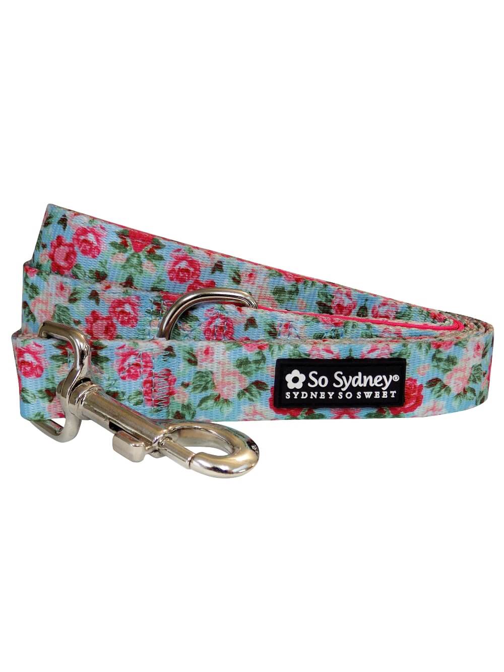 Rose Garden Hot Pink Cute Floral Trendy Fashion Dog Leash - Sydney So Sweet