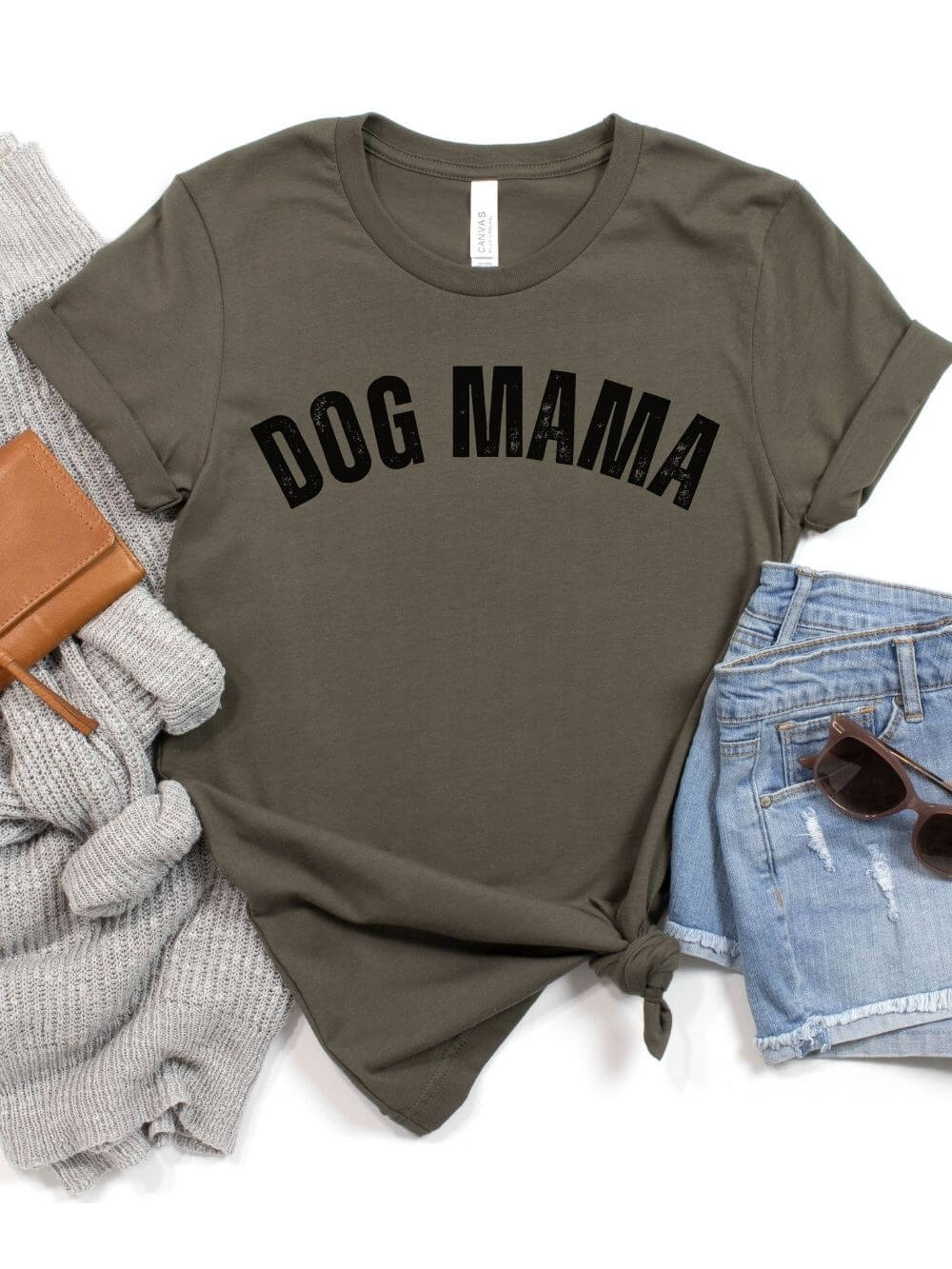 Dog Mama Rustic Women&#39;s Jersey Short Sleeve Graphic Tee - 12 Colors - Sydney So Sweet