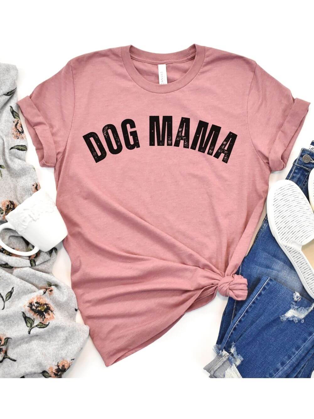 Dog Mama Rustic Women's Jersey Short Sleeve Graphic Tee - 12 Colors - Sydney So Sweet