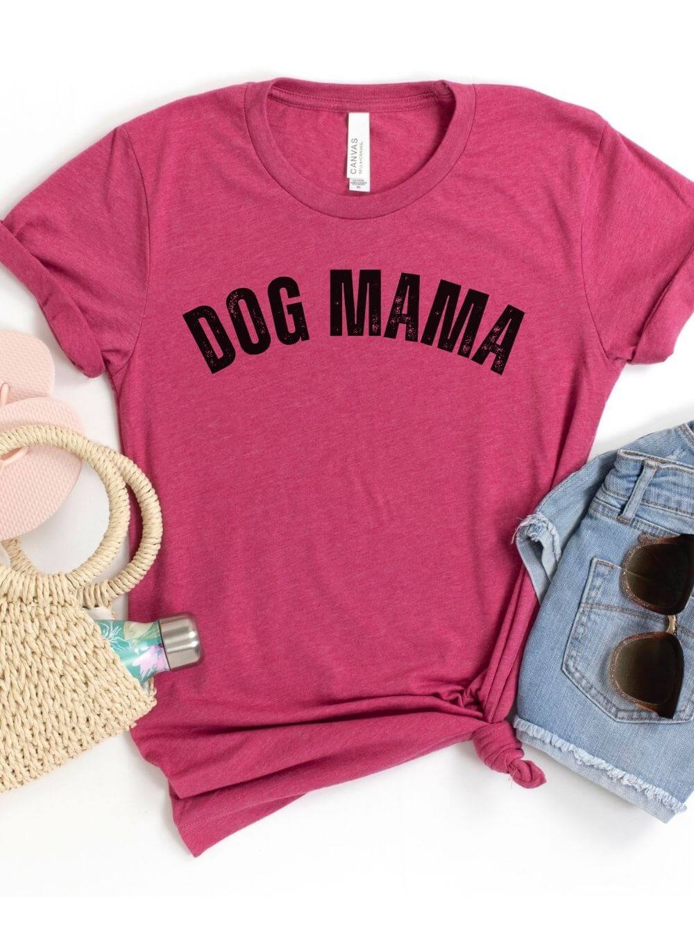 Dog Mama Rustic Women's Jersey Short Sleeve Graphic Tee - 12 Colors - Sydney So Sweet