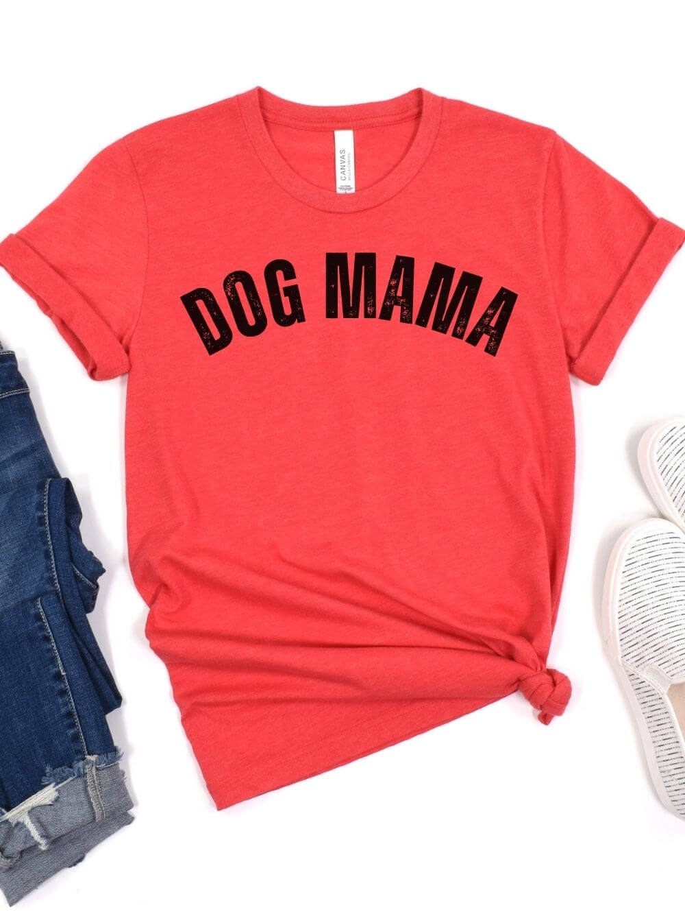 Dog Mama Rustic Women's Jersey Short Sleeve Graphic Tee - 12 Colors - Sydney So Sweet