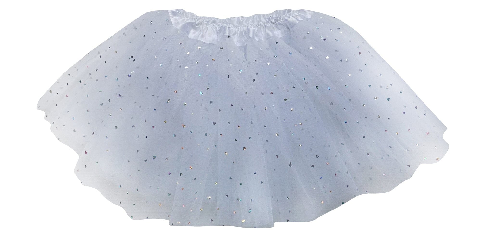 White Sequin Heart Tutu Skirt Costume for Toddler, Girls, Women, Plus - Sydney So Sweet