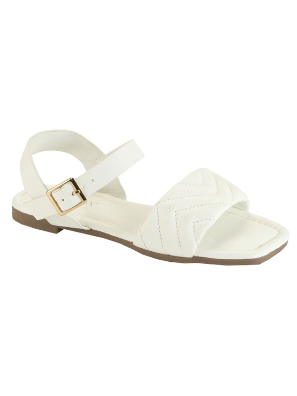 White Braided Ankle Strap Girls Sandal - Sydney So Sweet