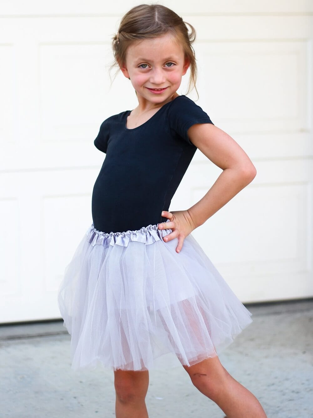 Silver Gray Tutu Skirt for Girls – 3-Layer Tulle Ballet, Dance, and Dress-Up Costume Skirt - Sydney So Sweet