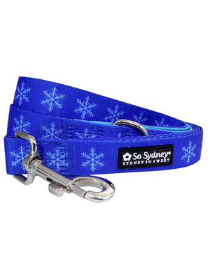 Frozen Winter Snowflake Blue Cute Fashion 5' Dog Leash - Sydney So Sweet