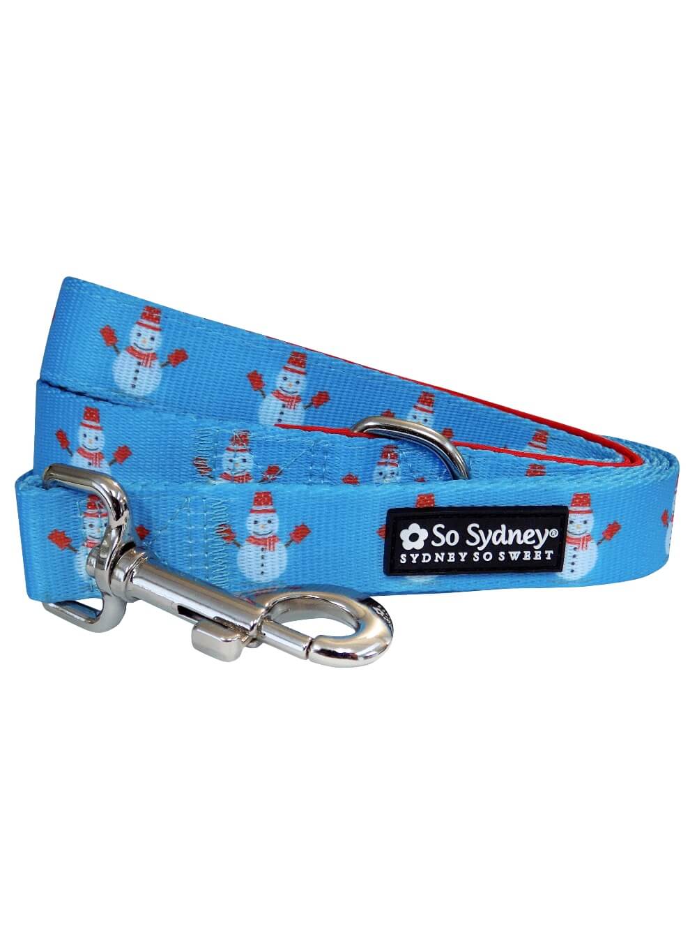 Frosty the Snowman Winter Holiday Blue Trendy 5&#39; Dog Leash - Sydney So Sweet