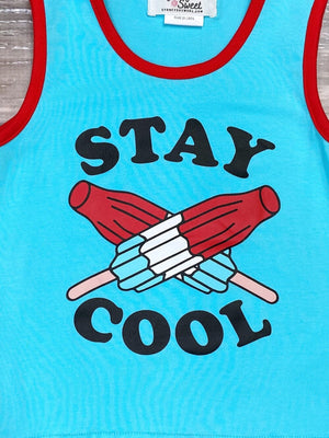 Stay Cool Bomb Pop Popsicles Blue Boys 4th Of July Patriotic Tank Top - Sydney So Sweet