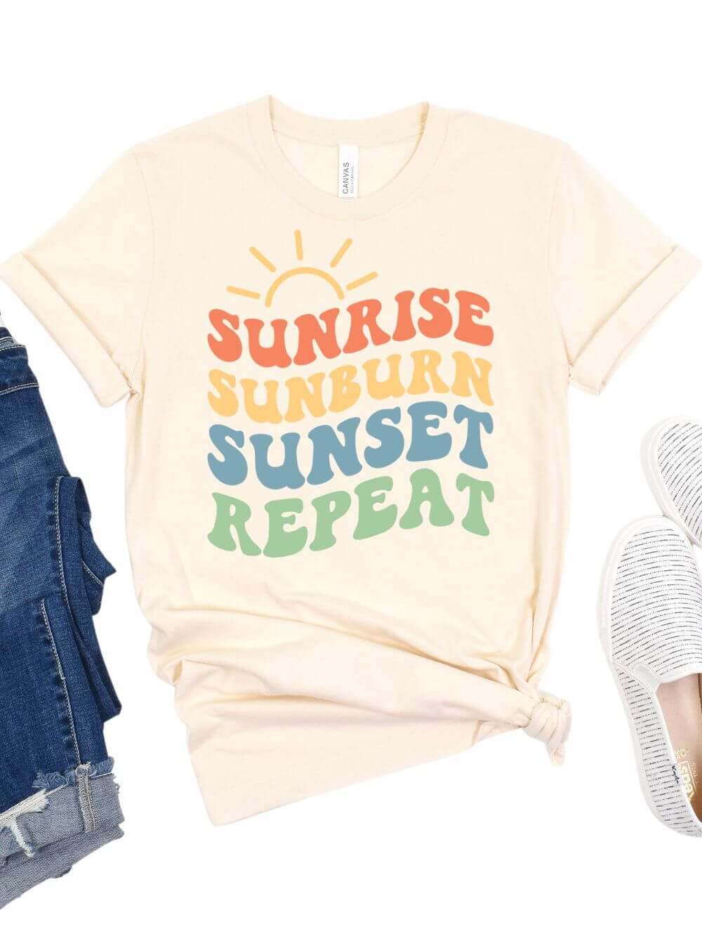 Sunrise Sunburn Sunset Repeat Women's Jersey Graphic Tee