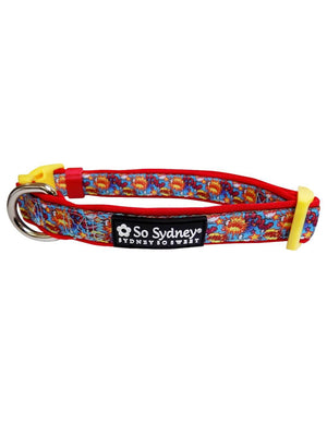 Superhero Blue Red Yellow Comfy, Adjustable Fashion Dog Collar - Sydney So Sweet