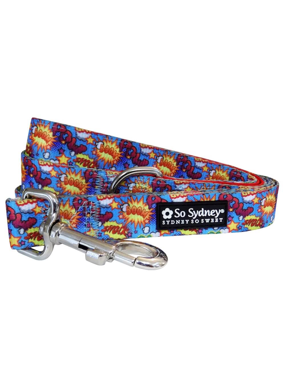 Superhero Yellow Red Blue Yellow Fun, Bright Dog Leash - Sydney So Sweet