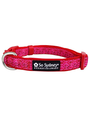 Hot Pink Boho Tribal Print Adjustable Fashion Dog Collar - Sydney So Sweet