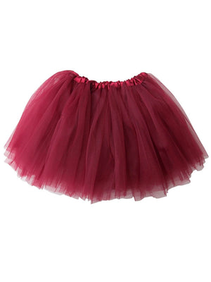 Burgundy or Maroon Tutu Skirt - Kids Size 3-Layer Tulle Basic Ballet Dance Costume Tutus for Girls - Sydney So Sweet