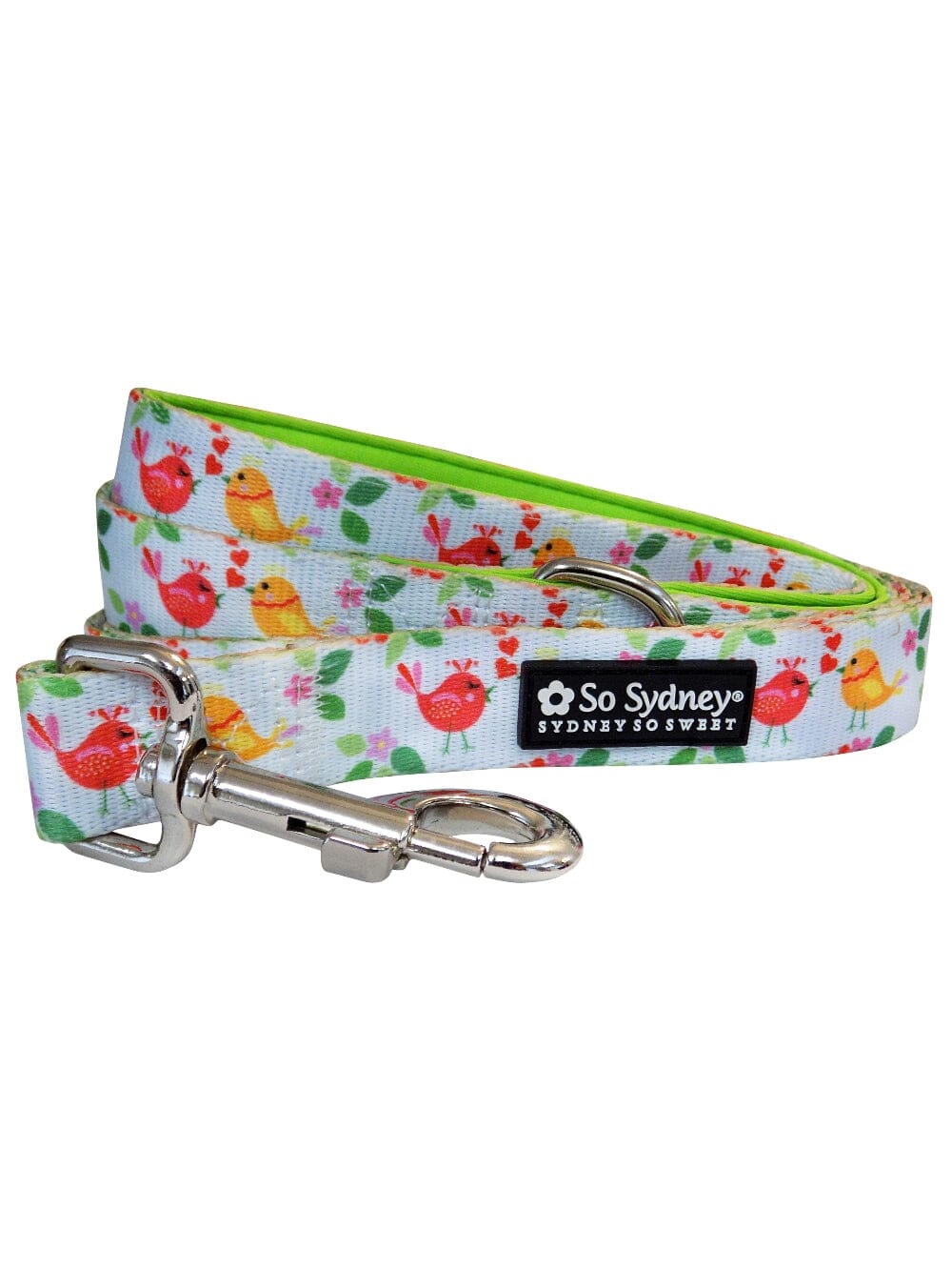 Tweet Birds Green &amp; Blue Fun &amp; Bright Summer Dog Leash - Sydney So Sweet