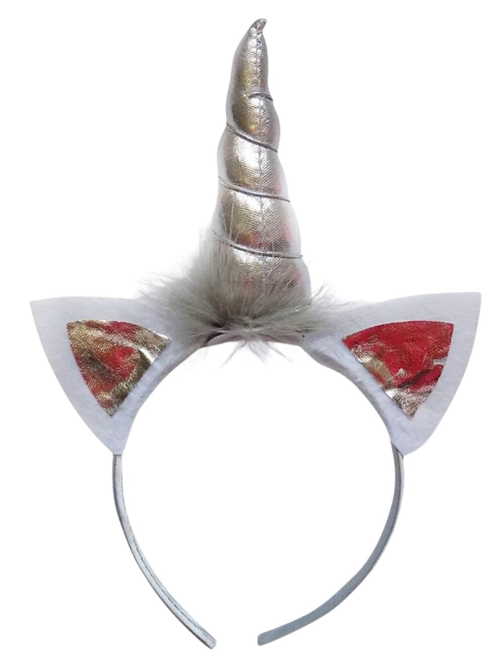 Silver Metallic Unicorn Girls Headband, Kid or Adult Costume Accessories - Sydney So Sweet