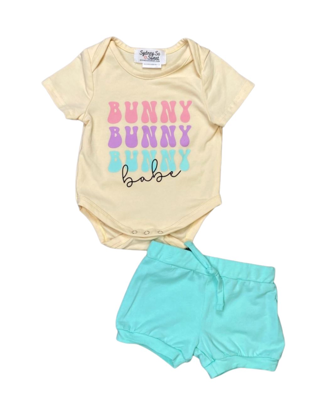 Bunny Babe Blue Two Piece Baby Easter Bloomer Outfit - Sydney So Sweet