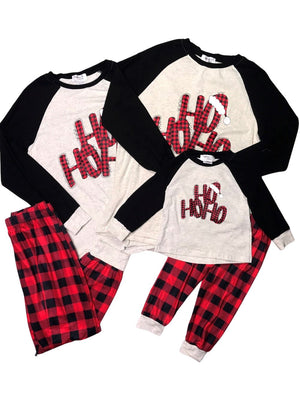 Ho Ho Ho Buffalo Plaid Matching Family Christmas Pajamas - Sydney So Sweet