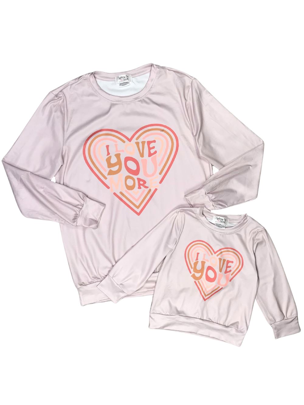 Mommy and Me - Love You More Pink Heart Matching Tops - Sydney So Sweet