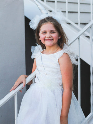 White Magical Unicorn Costume Deluxe Halloween Dress Up for Girls, Toddler - Sydney So Sweet