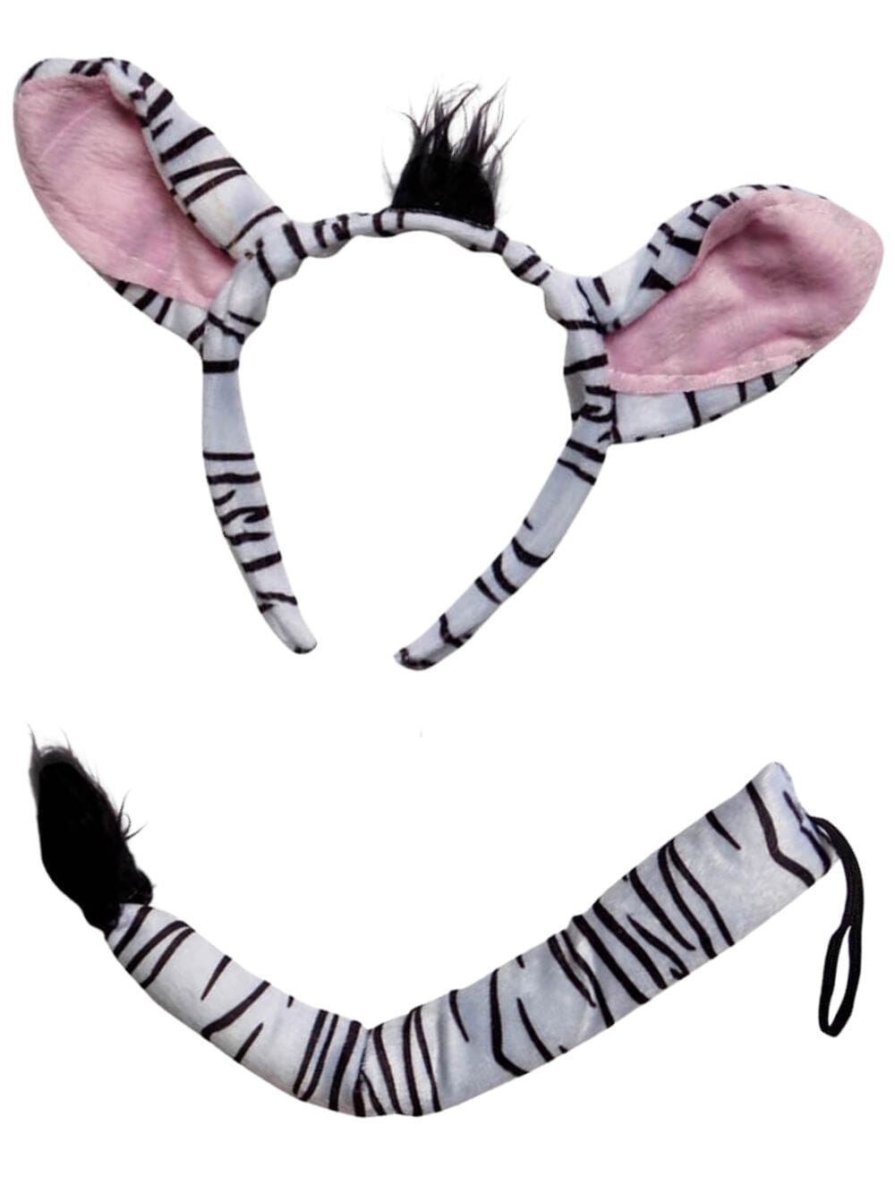 Zebra Headband Ears & Tail, Kid or Adult Size Costume Accessories - Sydney So Sweet