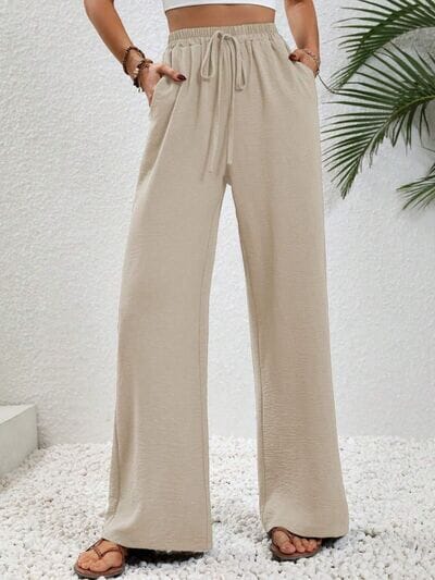 Wide Leg Drawstring Pants - Sydney So Sweet