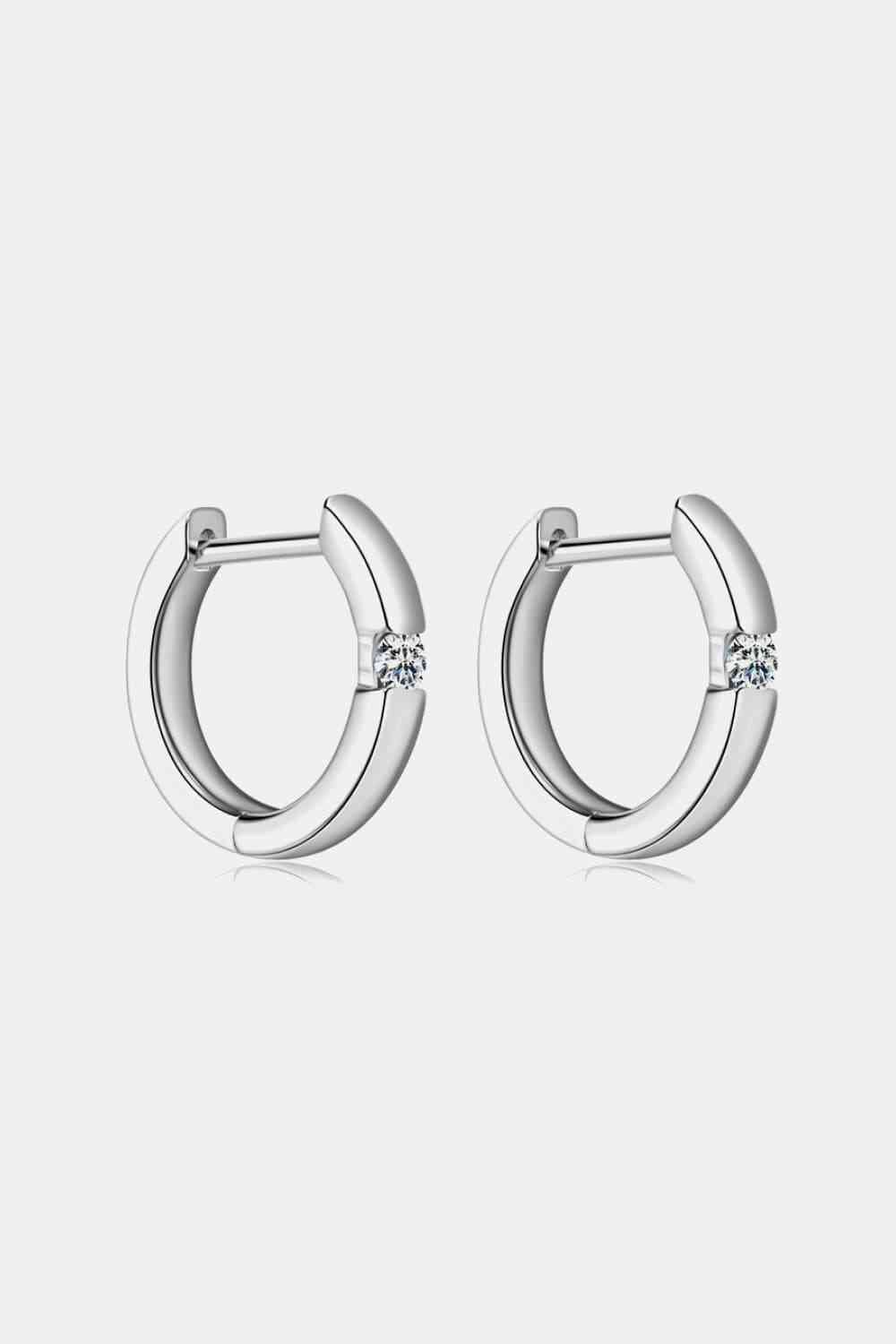 Moissanite 925 Sterling Silver Huggie Earrings - Sydney So Sweet