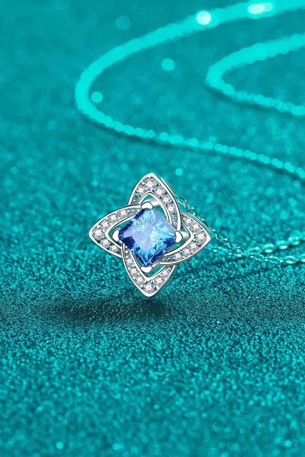 1 Carat Moissanite Floral Pendant Necklace - Sydney So Sweet