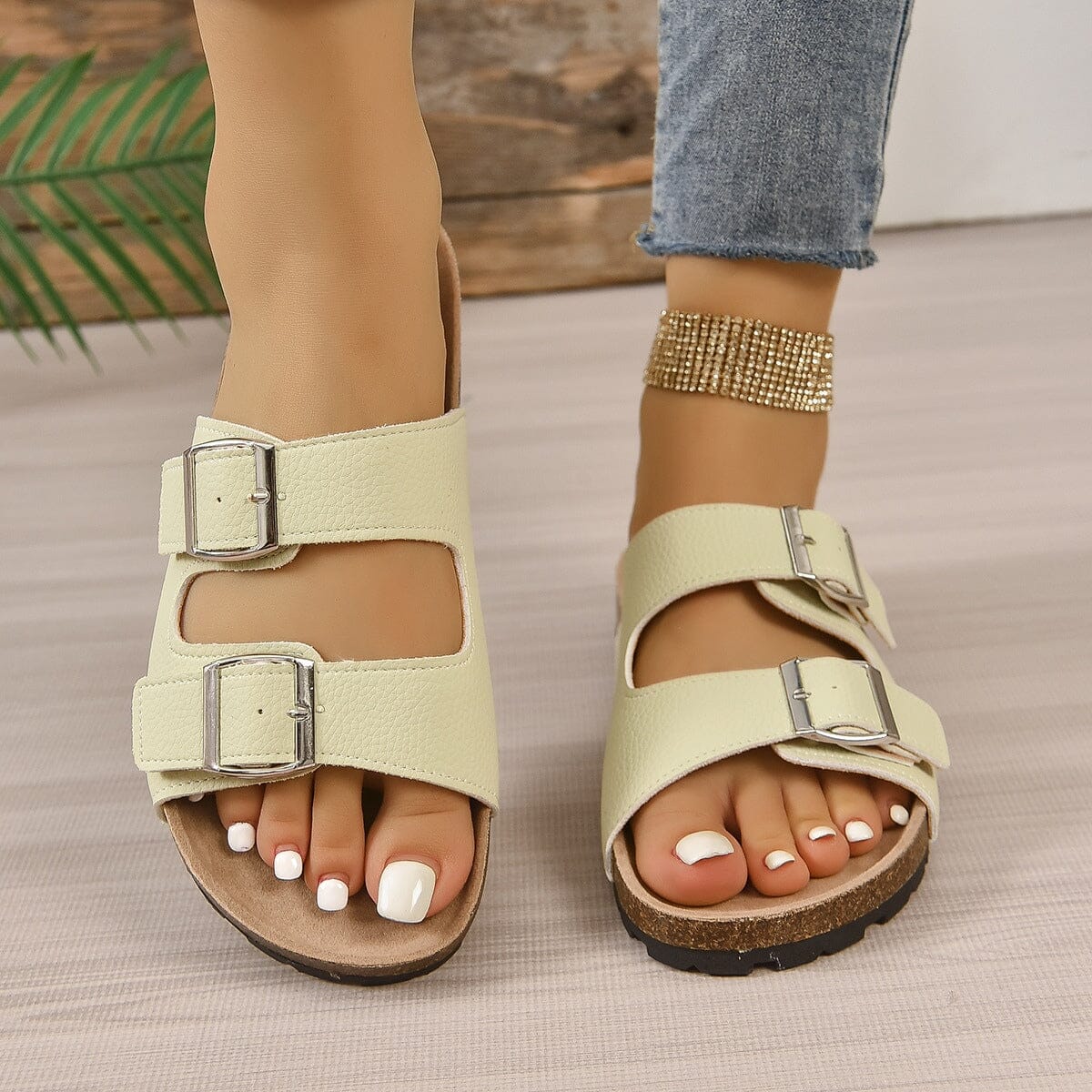 Open Toe Double Buckle Sandals - Sydney So Sweet