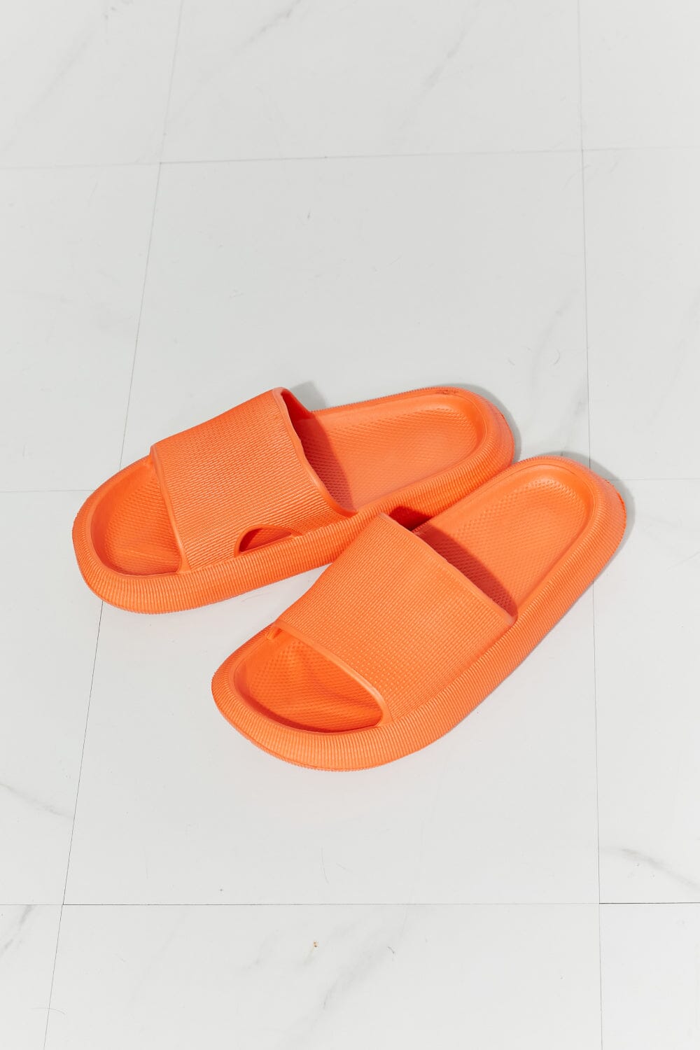 Arms Around Me Open Toe Slide in Orange - Sydney So Sweet