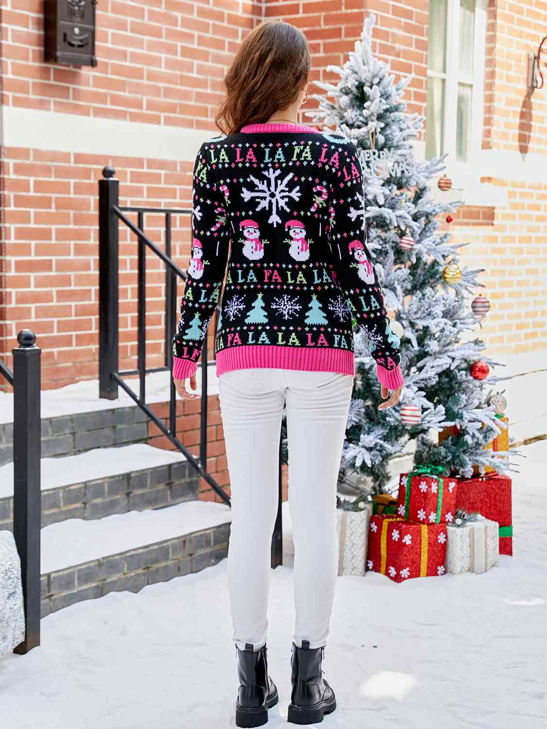 Christmas Ribbed Trim Sweater - Sydney So Sweet