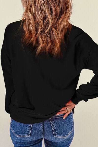 Heart Round Neck Dropped Shoulder Sweatshirt - Sydney So Sweet