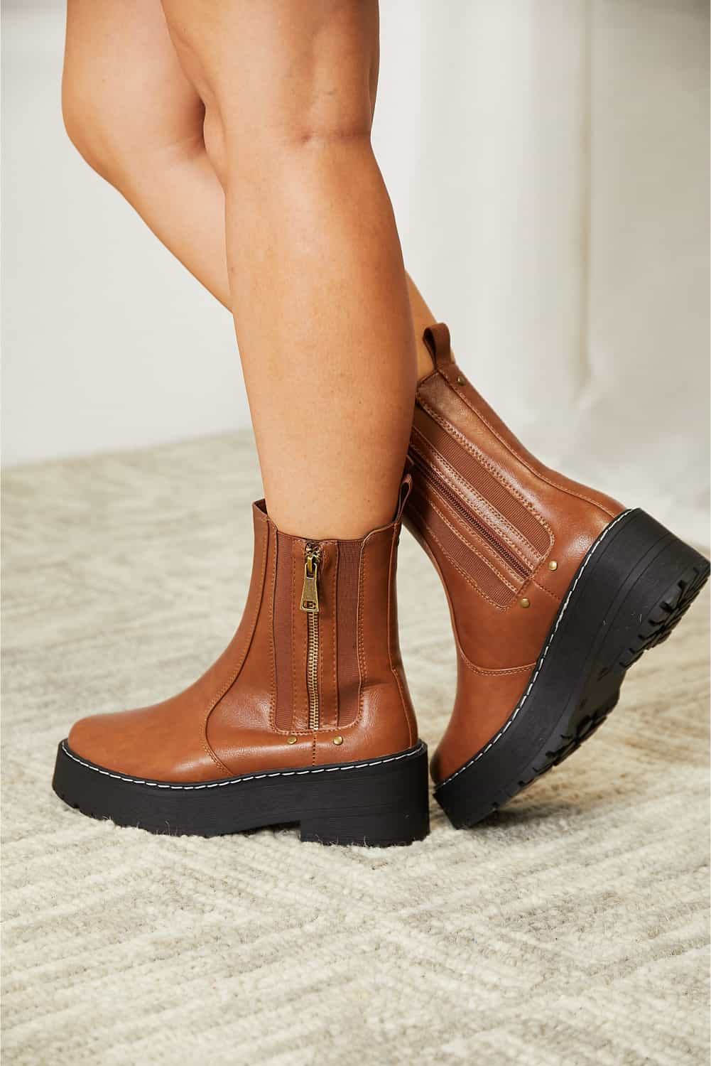 Forever Link Side Zip Platform Boots - Sydney So Sweet