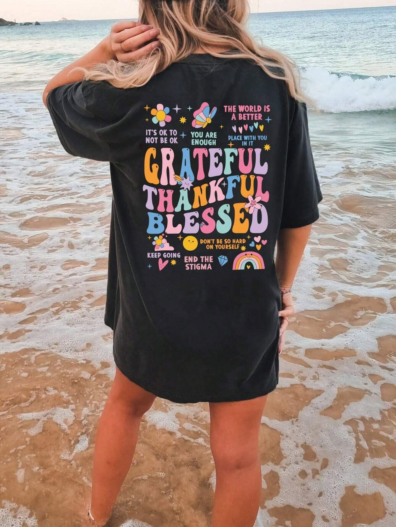 Grateful Thankful Blessed Women's Graphic Short Sleeve T-Shirt - Sydney So Sweet