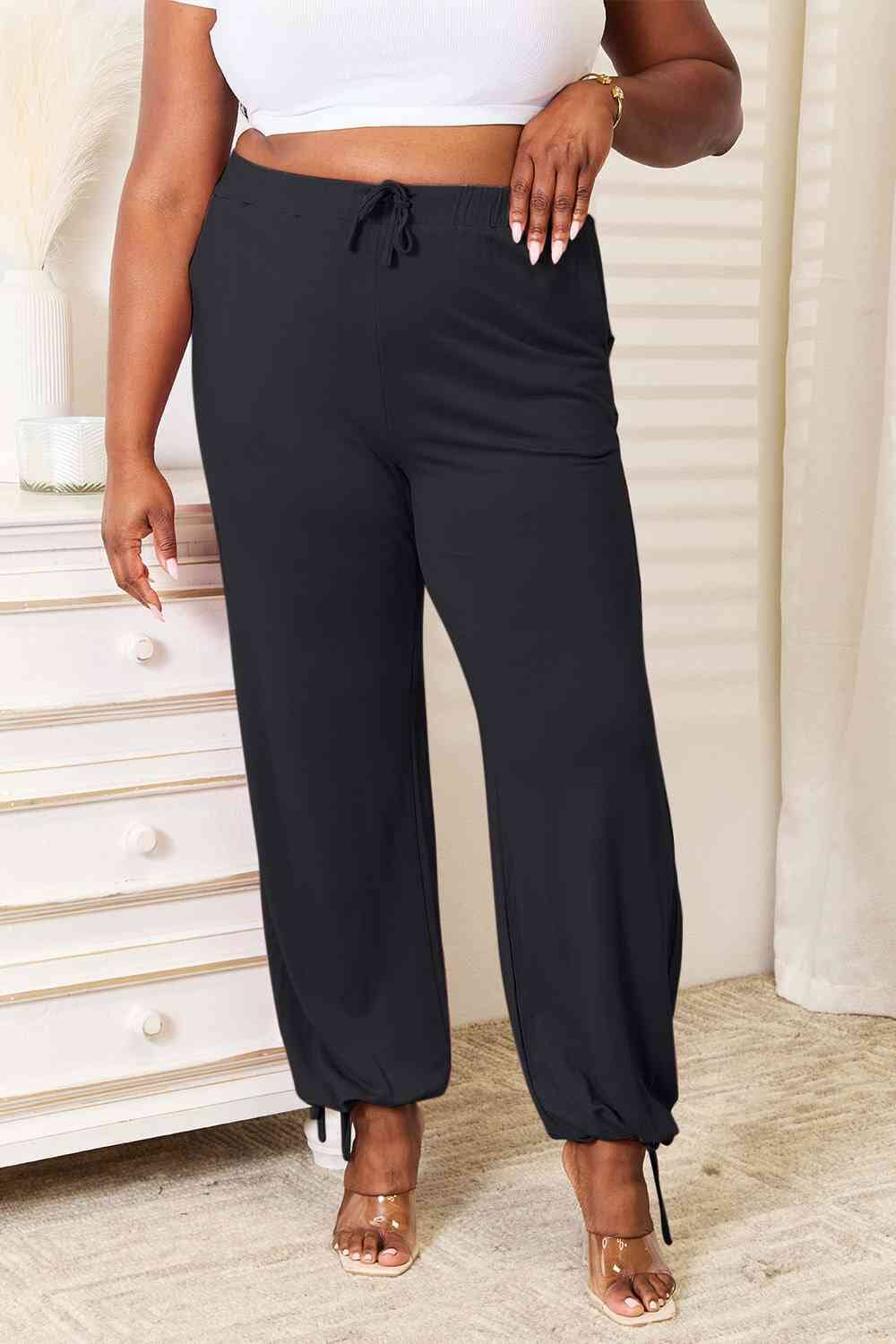 Basic Bae Full Size Soft Rayon Drawstring Waist Pants with Pockets - Sydney So Sweet