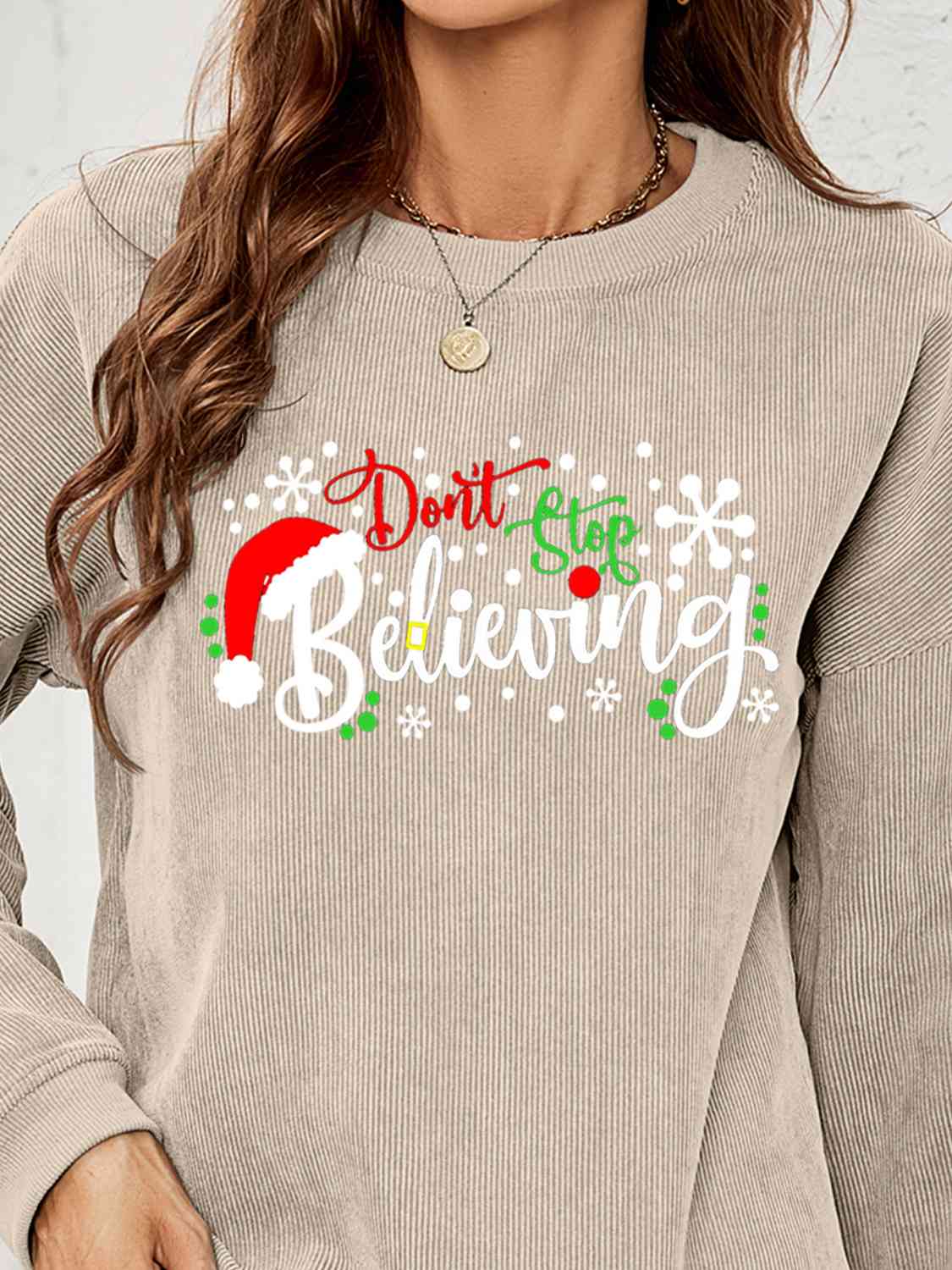 DON'T STOP BELIEVING Graphic Sweatshirt - Sydney So Sweet