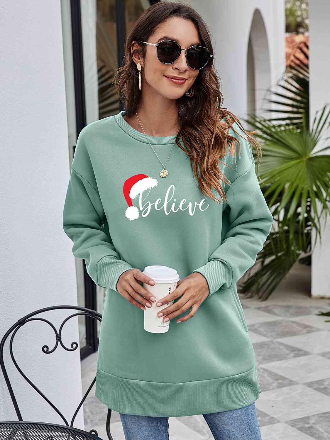 BELIEVE Graphic Tunic Sweatshirt - Sydney So Sweet