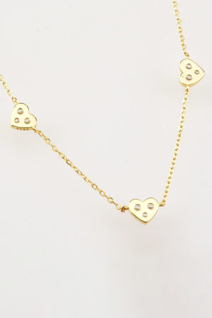 Inlaid Zircon Heart Necklace - Sydney So Sweet
