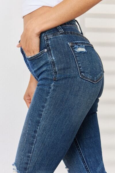 Judy Blue Full Size High Waist Distressed Slim Jeans - Sydney So Sweet