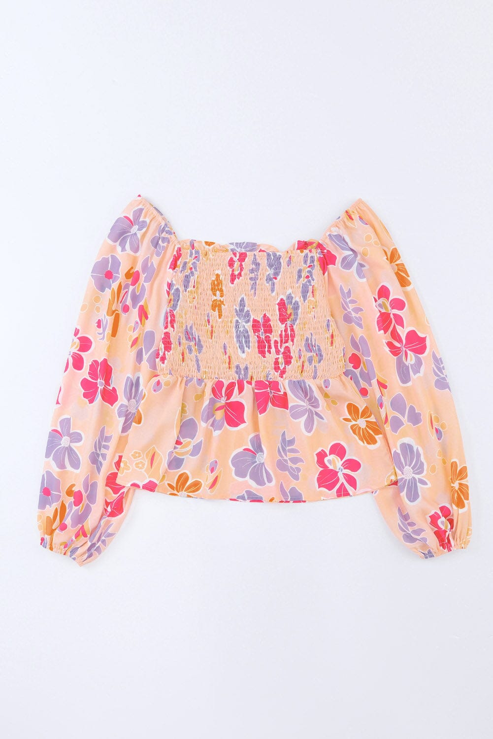 Floral Square Neck Smocked Blouse - Sydney So Sweet