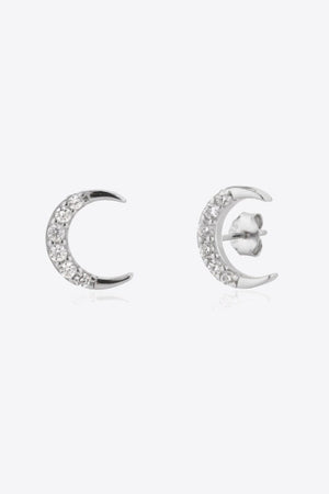 Zircon Moon 925 Sterling Silver Stud Earrings - Sydney So Sweet