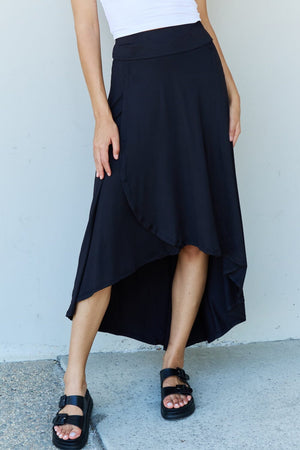 High Waisted Flare Maxi Skirt in Black - Sydney So Sweet
