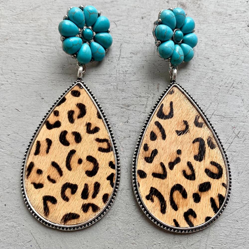 Turquoise Flower Teardrop Earrings - Sydney So Sweet