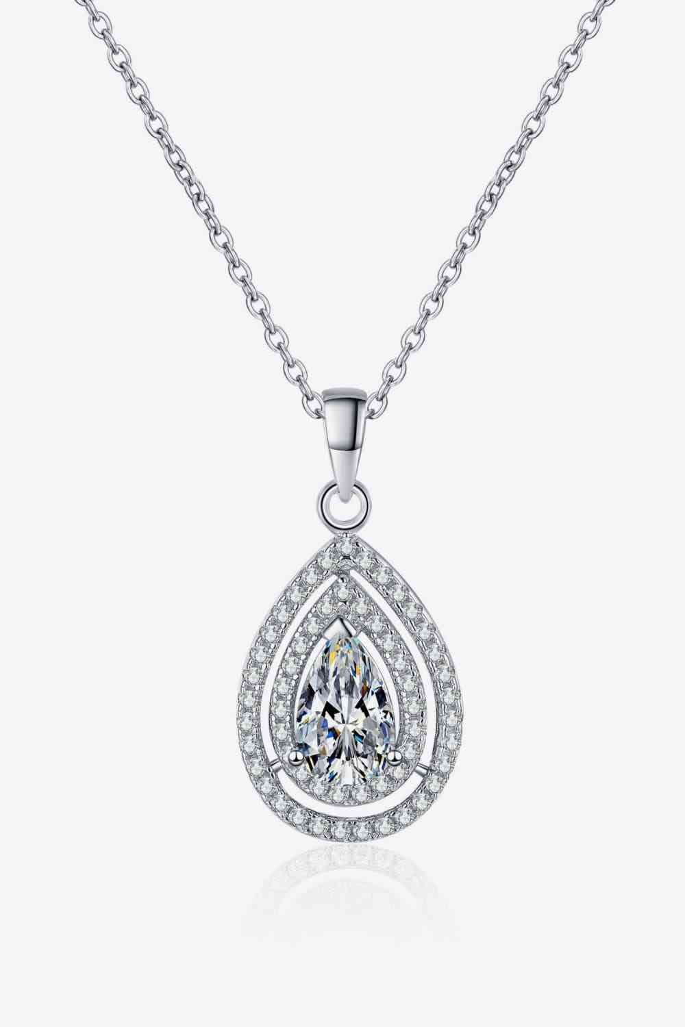 1 Carat Moissanite Teardrop Pendant Necklace - Sydney So Sweet