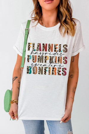 Flannels, Pumpkins, Bonfires Fall Graphic T-Shirt - Sydney So Sweet