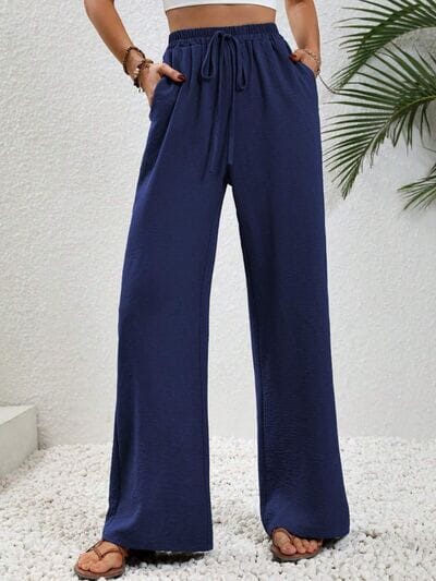 Wide Leg Drawstring Pants - Sydney So Sweet