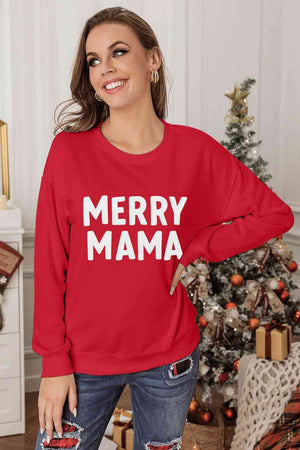 MERRY MAMA Graphic Round Neck Sweatshirt - Sydney So Sweet