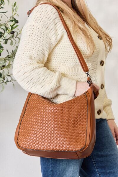 Weaved Vegan Leather Handbag - Sydney So Sweet