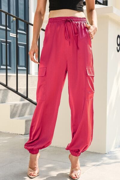 Long Tie Waist Pocketed Pants - Sydney So Sweet