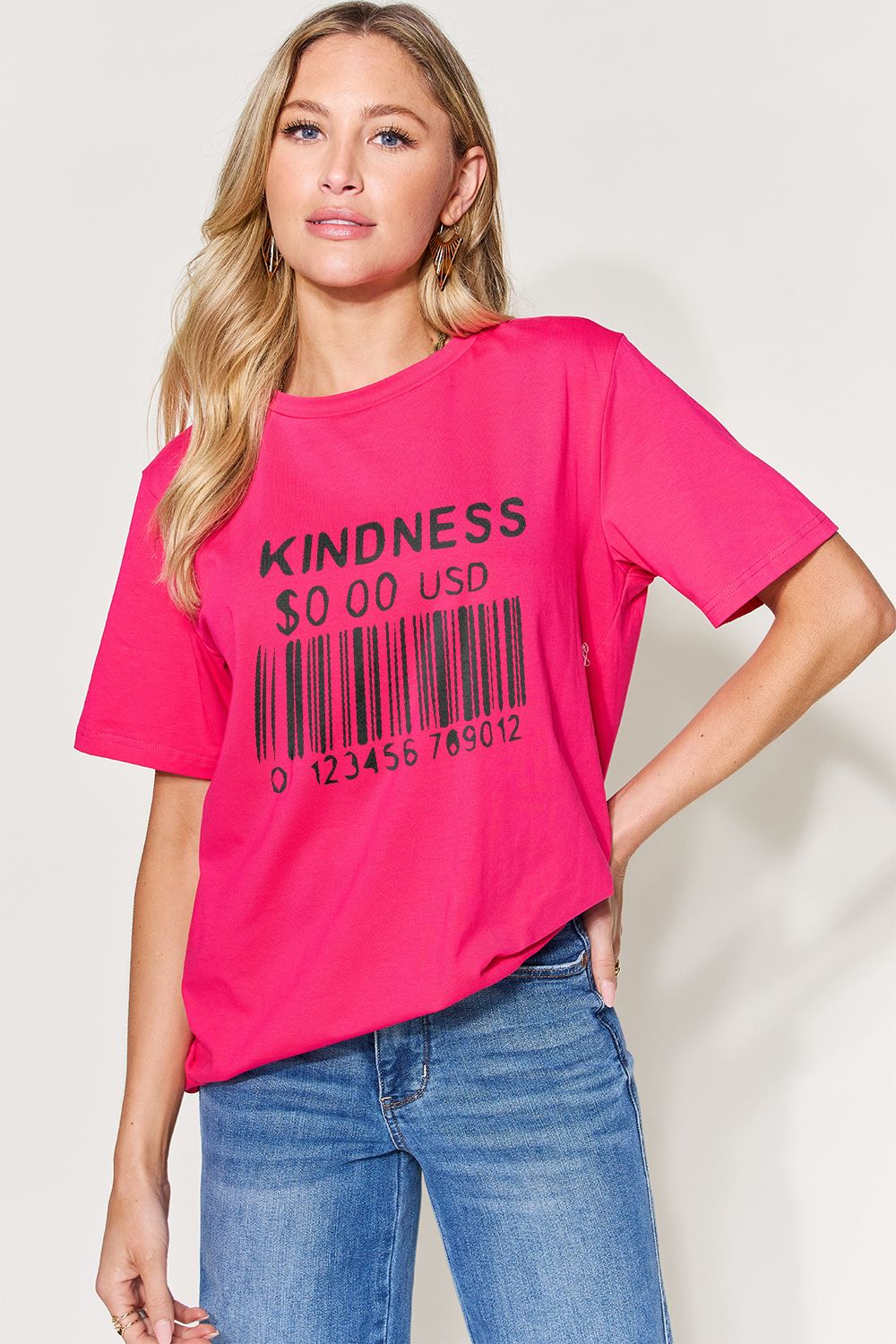 KINDNESS IS FREE Round Neck Graphic T-Shirt - Sydney So Sweet